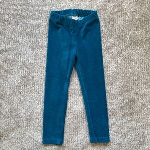 C&O Kids Teal Blue Velour Leggings | Size 3T (98 cm) | Cotton Blend